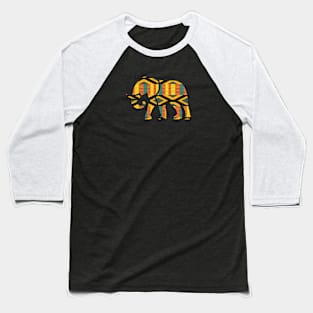 Elephant Animal with African Kente Pattern Baseball T-Shirt